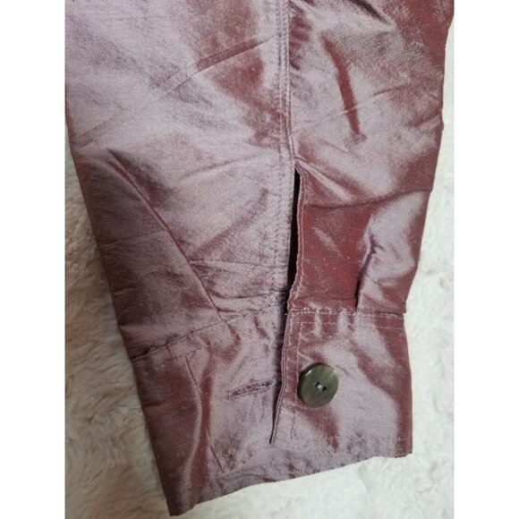 Tancredi & Morgen Mauve Womens Button Front Silk Top Shirt One Size Lightweight - Picture 5 of 9